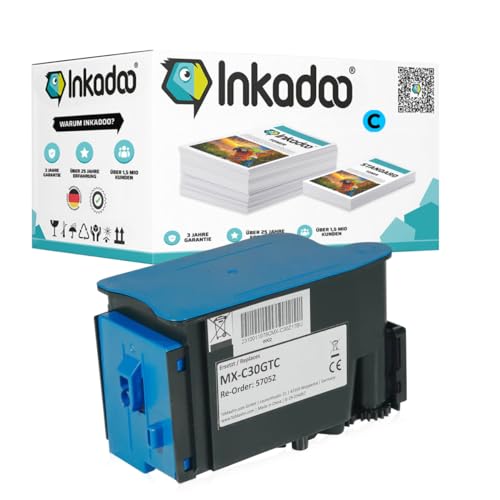 Inkadoo Toner für Sharp MXC-30GT Kompatibel MX-C 300 Series MX-C 250 F MX-C 300 P MX-C 250 Series MX-C 302 w Tonerkartusche, Tonerpatronen, Drucker Toner Inkadoo Toner für Sharp MXC-30GT Kompatibel MX-C 300 Series MX-C 250 F MX-C 300 P MX-C 250 Series MX-C 302 w Tonerkartusche, Tonerpatronen, Drucker Toner von Inkadoo