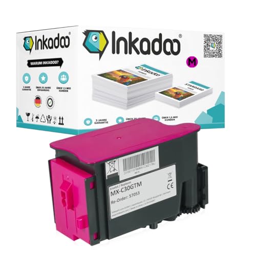 Inkadoo Toner für Sharp MXC-30GT Kompatibel MX-C 300 Series MX-C 250 F MX-C 300 P MX-C 250 Series MX-C 302 w Tonerkartusche, Tonerpatronen, Drucker Toner von Inkadoo