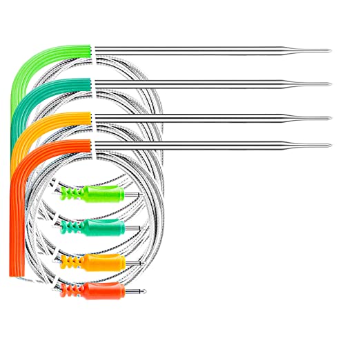 INKBIRD Ersatz-Grillthermometer, farbige Sonden, 4er-Pack für Inkbird-Thermometer, 119,8 cm, Edelstahl-Sonden, nur kompatibel mit IBBQ-4BW, IBT-24S und IBT-26S von Inkbird