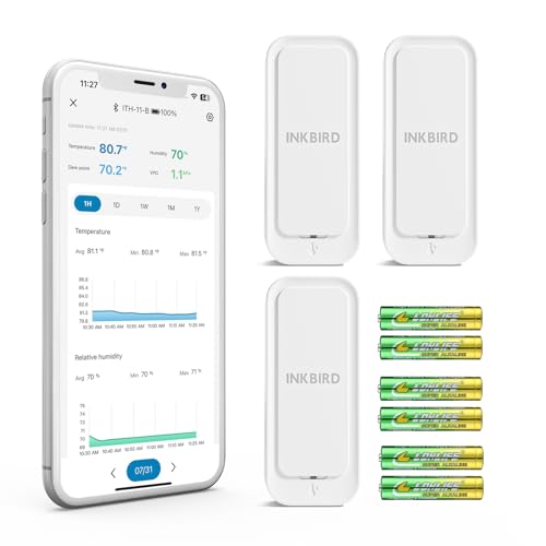 INKBIRD ITH-11-B Bluetooth Temperatur-Feuchtigkeitssensor, 2 Jahre Datenspeicherung und -export von Inkbird