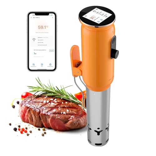 INKBIRD WiFi Sous Vide Garer ISV-101W, 1000 Watt Sous Vide, 3D-Wasserzirkulationserhitzung, Sous Vide Stab mit App-Voreinstellungsmenüs, Kochbuchfunktion, Voralarm bei Kochende von Inkbird