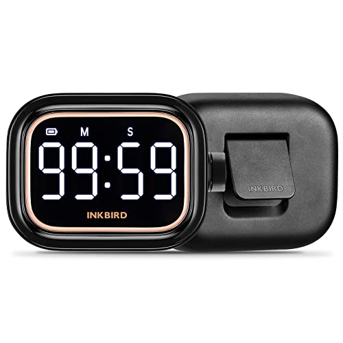 Inkbird Eieruhr, Küchentimer wiederaufladbarer 4 Stufen Alarm Produktivitäts eieruhr digital IDT-02, Backen, Sport, LED-Smart-Countdown-Countup-Magnet-Timer von Inkbird