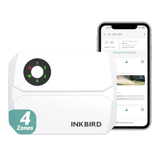 Inkbird IIC-400 Wlan bewässerungscomputer, 4 Zonen, Bewässerungssystem Controller von Inkbird