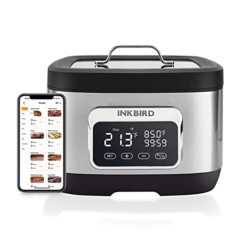 Inkbird Sous Vide Garer, ISV-500W Slow Cooker, 25-90°C in 0,1°C Schritte, 4,55 Liter Kapazität, 500W präzise Temperatureinstellung und digitaler Timer von Inkbird