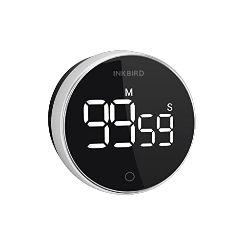 Inkbird Eieruhr Küchentimer Große LED Magnetischer Digitaler Countdown Countup Timer, 500 mAh Wiederaufladbare Batterie, 3 Lautstärkestufen, Ideal Kurzzeitmesser für Kochen, Backen, Sport, Studieren von Inkbird