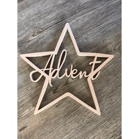 Advent Stern Aus Holz von InkesWorld