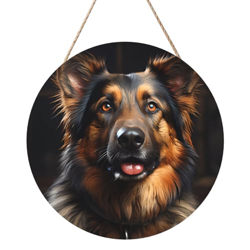 Deutscher Schäferhund Runde Holztafelmalerei 12 Zoll Exquisite Kunstwerke Umweltfreundliches Holz, eine elegante Wahl für Heimdekoration. Deutscher Schäferhund Runde Holztafelmalerei 12 Zoll Exquisite Kunstwerke Umweltfreundliches Holz, eine elegante Wahl für Heimdekoration. von Inkmhztk