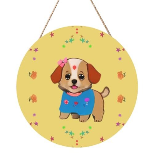 Entzückender Cartoon-Hund runde Holztafelmalerei 12 Zoll Exquisite Kunstwerke, umweltfreundliches Holz, eine elegante Wahl für Heimdekoration. Entzückender Cartoon-Hund runde Holztafelmalerei 12 Zoll Exquisite Kunstwerke, umweltfreundliches Holz, eine elegante Wahl für Heimdekoration. von Inkmhztk