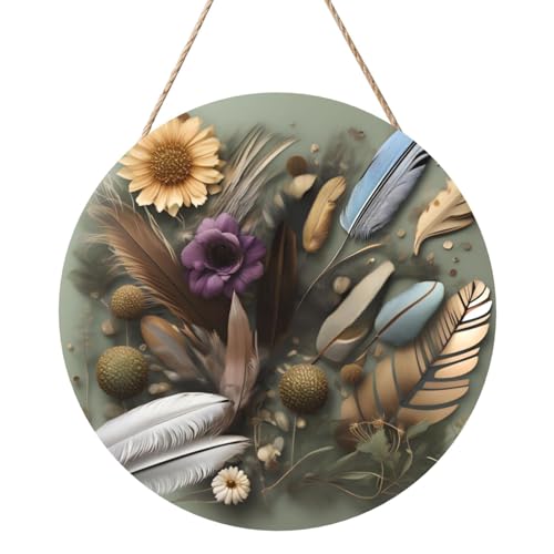 Feder Blume Runde Holzplatte Malerei 12 Zoll Exquisite Kunstwerke, umweltfreundliches Holz, eine elegante Wahl für Heimdekoration. Feder Blume Runde Holzplatte Malerei 12 Zoll Exquisite Kunstwerke, umweltfreundliches Holz, eine elegante Wahl für Heimdekoration. von Inkmhztk
