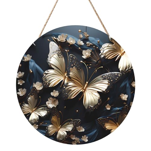 Gold Weiß Schmetterlinge Schwarz Runde Holzplatte Malerei 12 Zoll Exquisite Kunstwerke, umweltfreundliches Holz, eine elegante Wahl für Heimdekoration. Gold Weiß Schmetterlinge Schwarz Runde Holzplatte Malerei 12 Zoll Exquisite Kunstwerke, umweltfreundliches Holz, eine elegante Wahl für Heimdekoration. von Inkmhztk