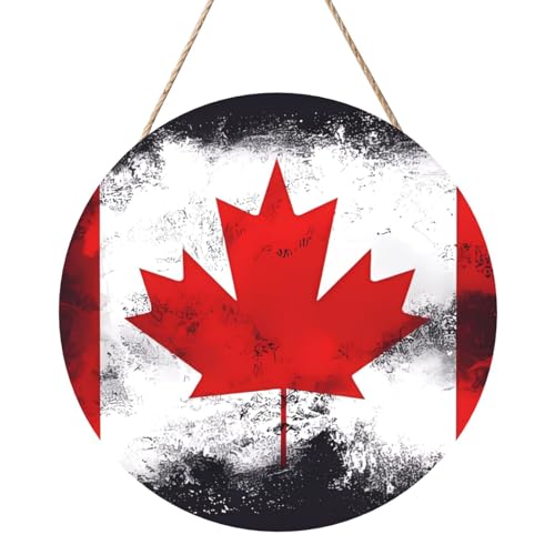 Kanadische Flagge Runde Holztafelmalerei 30,5 cm Exquisites Kunstwerk umweltfreundliches Holz eine elegante Wahl für die Heimdekoration Kanadische Flagge Runde Holztafelmalerei 30,5 cm Exquisites Kunstwerk umweltfreundliches Holz eine elegante Wahl für die Heimdekoration von Inkmhztk