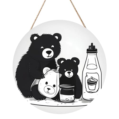 Niedliche Milchflasche Bär Runde Holzplatte Malerei 12 Zoll Exquisite Kunstwerke, umweltfreundliches Holz, eine elegante Wahl für Heimdekoration. Niedliche Milchflasche Bär Runde Holzplatte Malerei 12 Zoll Exquisite Kunstwerke, umweltfreundliches Holz, eine elegante Wahl für Heimdekoration. von Inkmhztk