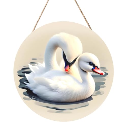 Niedlicher kleiner Schwan runde Holztafelmalerei 12 Zoll Exquisites Kunstwerk, umweltfreundliches Holz, eine elegante Wahl für Heimdekoration. Niedlicher kleiner Schwan runde Holztafelmalerei 12 Zoll Exquisites Kunstwerk, umweltfreundliches Holz, eine elegante Wahl für Heimdekoration. von Inkmhztk
