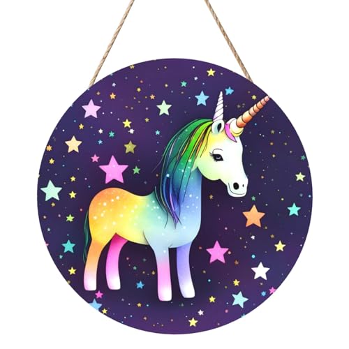 One-Horse Star Round Wood Panel Painting 30.5 cm Exquisite Artwork, Environmentally Friendly Wood, A Elegant Choice for Home Decoration. von Inkmhztk