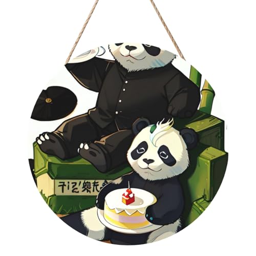 Pandas von Vater und Sohn Runde Holztafelmalerei 12 Zoll Exquisite Kunstwerke, umweltfreundliches Holz, eine elegante Wahl für Heimdekoration. Pandas von Vater und Sohn Runde Holztafelmalerei 12 Zoll Exquisite Kunstwerke, umweltfreundliches Holz, eine elegante Wahl für Heimdekoration. von Inkmhztk