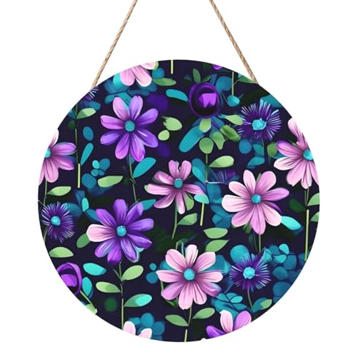 Purple Camellia Round Wood Panel Painting 30.5 cm Exquisite Artwork, Environmentally Friendly Wood, An Elegant Choice For Home Decoration. von Inkmhztk