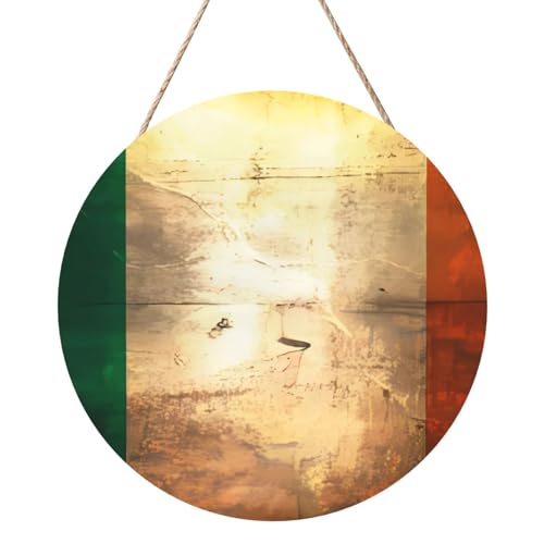Retro Irische Flagge Runde Holzpaneelmalerei 12 Zoll Exquisite Kunstwerke, umweltfreundliches Holz, eine elegante Wahl für Heimdekoration. Retro Irische Flagge Runde Holzpaneelmalerei 12 Zoll Exquisite Kunstwerke, umweltfreundliches Holz, eine elegante Wahl für Heimdekoration. von Inkmhztk