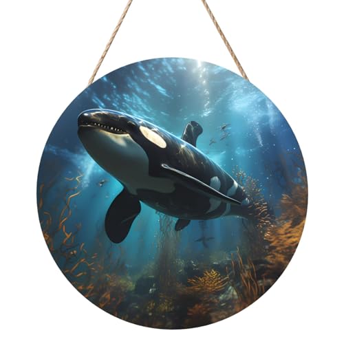 Riesige Killerwale runde Holztafelmalerei 12 Zoll Exquisite Kunstwerke, umweltfreundliches Holz, eine elegante Wahl für Heimdekoration. Riesige Killerwale runde Holztafelmalerei 12 Zoll Exquisite Kunstwerke, umweltfreundliches Holz, eine elegante Wahl für Heimdekoration. von Inkmhztk