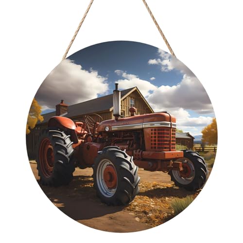 Roter Traktor Runde Holzplattenmalerei 12 Zoll Exquisite Kunstwerke, umweltfreundliches Holz, eine elegante Wahl für Heimdekoration. Roter Traktor Runde Holzplattenmalerei 12 Zoll Exquisite Kunstwerke, umweltfreundliches Holz, eine elegante Wahl für Heimdekoration. von Inkmhztk