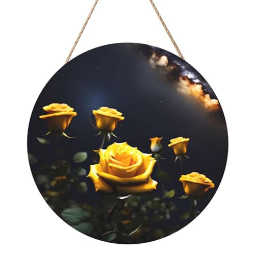 Schöne gelbe Rosen, runde Holztafelmalerei, 30,5 cm, exquisites Kunstwerk, umweltfreundliches Holz, eine elegante Wahl für Heimdekoration. Schöne gelbe Rosen, runde Holztafelmalerei, 30,5 cm, exquisites Kunstwerk, umweltfreundliches Holz, eine elegante Wahl für Heimdekoration. von Inkmhztk