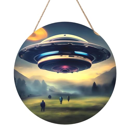 UFO Landing Runde Holztafelmalerei 12 Zoll Exquisite Kunstwerke, umweltfreundliches Holz, eine elegante Wahl für Heimdekoration. UFO Landing Runde Holztafelmalerei 12 Zoll Exquisite Kunstwerke, umweltfreundliches Holz, eine elegante Wahl für Heimdekoration. von Inkmhztk