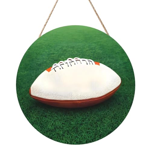 Weiße Rugby-Ball, runde Holzplattenmalerei, 30,5 cm, exquisite Kunstwerke, umweltfreundliches Holz, eine elegante Wahl für Heimdekoration. Weiße Rugby-Ball, runde Holzplattenmalerei, 30,5 cm, exquisite Kunstwerke, umweltfreundliches Holz, eine elegante Wahl für Heimdekoration. von Inkmhztk