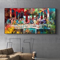 Graffiti Kunst Von Da Vinci Leinwand Malerei Christliche Für Wohnkultur von Inknsplash