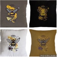 Königin, Biene, Gestickt, Kissenbezug, 30 cm, 14 16 18 cm in Verschiedenen Farben, Geschenkidee von Inknstitchkraft