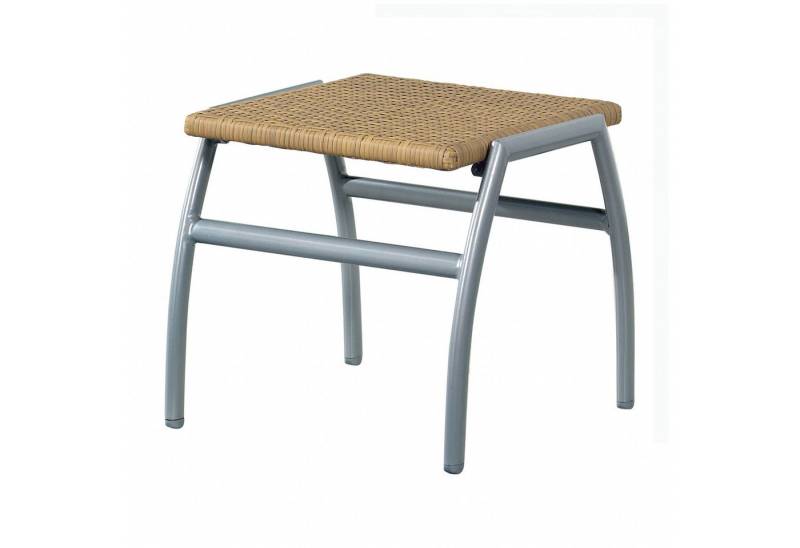 Inko Gartenlounge-Hocker Inko Fußhocker New York Aluminium silber/Geflecht natur Sitzhocker von Inko