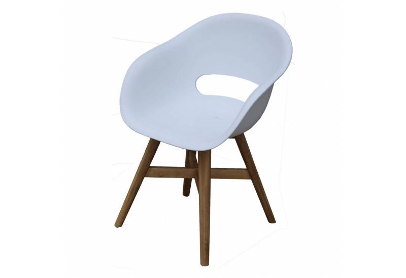 Inko Gartenstuhl Inko Gartensessel Doro Akazie/Kunststoff weiß 61x53x86 cm von Inko