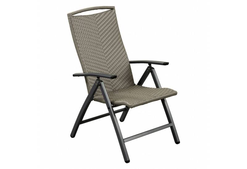 Inko Gartenstuhl Inko Klappsessel York Aluminium graphit/Geflecht grau 5-fach von Inko