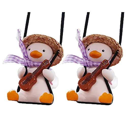Inkoby 2 StüCk Schwingende Ente Auto HäNgende Ornament Schaukel Ente Auto Nette Anime Auto Dekoration Ornament Geschenk D von Inkoby