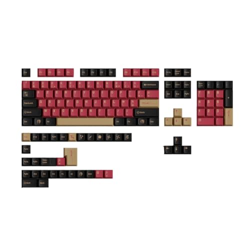 Inkoby Keycaps PBT Cherry Profil Red Samurai Big Set Key Caps in Spanisch, Französisch, Deutsch, Englisch Key Caps - FRANZÖSISCH von Inkoby