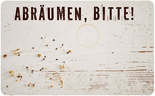 Inkognito Frühstücksbrettchen 23 x 14 cm • 68072 ''Abräumen bitte Künstler Wilson - Schork • Dies & Das • Küche & Frühstück • Frühstücksbrettchen • Schneidebrettchen • Brettchen von Inkognito