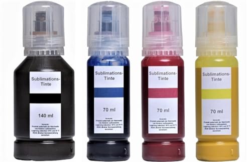 350 ml SUBLIMATIONSTINTE schwarz cyan magenta gelb kompatibel mit Epson SureColor SC-F100, SC-F500, SC-F501 von Inkpro