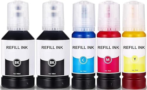 490 ml Multipack Refill Tinte schwarz, cyan, magenta, gelb, kompatibel mit Epson EcoTank 113 für ET-16150 16600 16650 5100 5150 5160 5170 5800 5850 5880 L15150 Pro ET-5800 5850 5880 von Inkpro