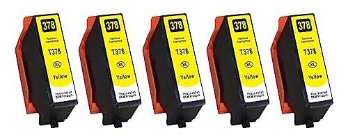 5 Druckerpatronen kompatibel mit Epson 378 XL Yellow für Expression Photo XP-8000, XP-8005, XP-8500, XP-8505, XP-8600, XP-8605, XP-8700 von Inkpro