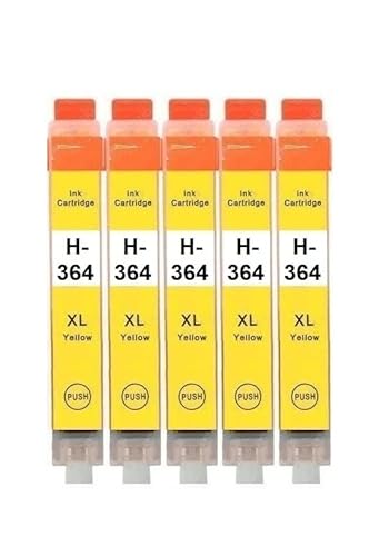 5 Tintenpatronen kompatibel mit HP 364 XL Yellow für Deskjet 3070, 3520, 3521, Photosmart 5510, 5515, 5520, 5525, 6510, 6520, 7510, 7520, C5324, C5380, C6324, C6380, B8550, D5460, Officejet 4620, 4622 von Inkpro