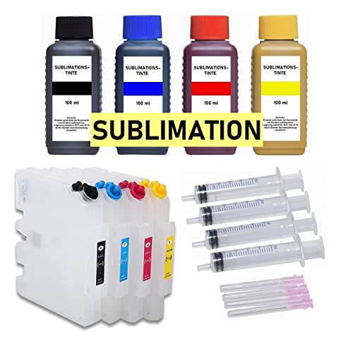 Inkpro Wiederbefüllbare Tintenpatronen GC-21 MIT Auto-Reset-Chips + 400 ml Sublimationstinte Black Cyan Magenta Yellow kompatibel mit Ricoh Gelsprinter Aficio GX 2500 3000 3050 5050 7000 Inkpro Wiederbefüllbare Tintenpatronen GC-21 MIT Auto-Reset-Chips + 400 ml Sublimationstinte Black Cyan Magenta Yellow kompatibel mit Ricoh Gelsprinter Aficio GX 2500 3000 3050 5050 7000 von Inkpro