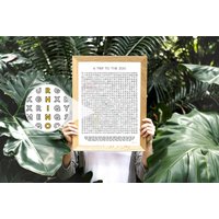 A Trip To The Zoo - Malwortsuche Checkliste Poster-Druck, Tiere, Einzigartige Kinderwandkunst, Klassenzimmerdeko, Für Ihr Zuhause von InkwellGoodsCo