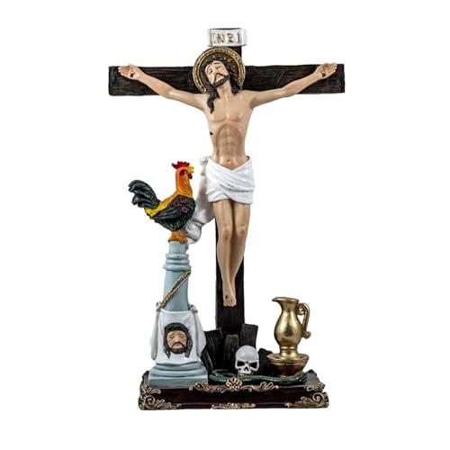 Inmaculada Romero IR Christuskreuz Just Judge Figur 30 cm. Bild Harz Hahn Blatt Schädel Elemente der Leidenschaft. Dicke (mm): 90. Länge (mm): 300. Breite (mm): 200. von Inmaculada Romero IR