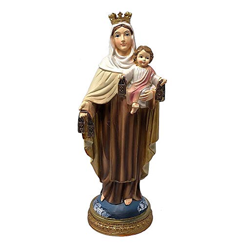 Inmaculada Romero IR Figur Jungfrau von Carmen, Bild 20 cm, Figur Silhouette, Kunstharz, Sockel, Dekoration von Inmaculada Romero IR