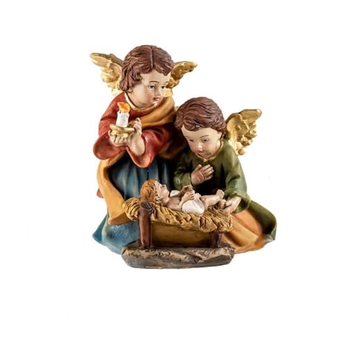 Inmaculada Romero IR Geburt des Jesuskindes 2 Engel Weihnachtsfigur 11 cm. Harz einteilig. Unisex. Länge (cm): 11. von Inmaculada Romero IR