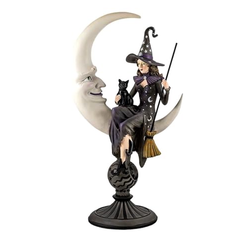 Inmaculada Romero IR Hexenfigur 51 cm. Bild Mondkatze Besen Harzfarbe. Dicke (mm): 17. Länge (mm): 51. Breite (mm): 28. von Inmaculada Romero IR