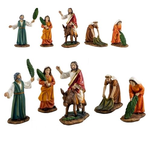 Inmaculada Romero IR La Borriquita Jesus Einzug in Jerusalem 5 Figuren 10,5 cm. Osterset aus Harz. Unisex. Länge (cm): 10,5. von Inmaculada Romero IR