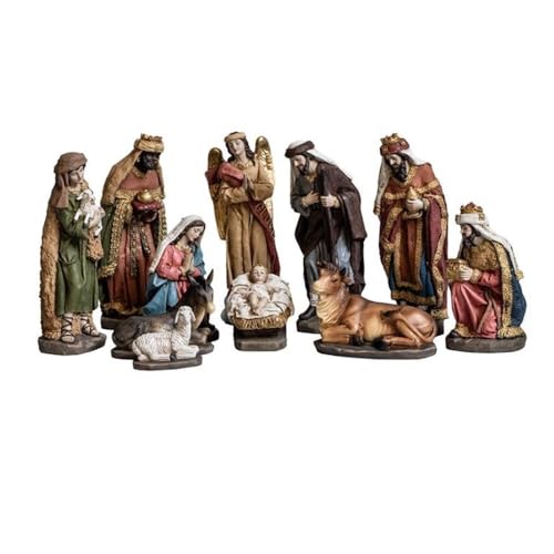 Inmaculada Romero IR Mysterium Geburt Weihnachten 11 Teile 25 cm Krippe Klassisch Figuren Stoff Harz Kind Jesus Jungfrau von Inmaculada Romero IR