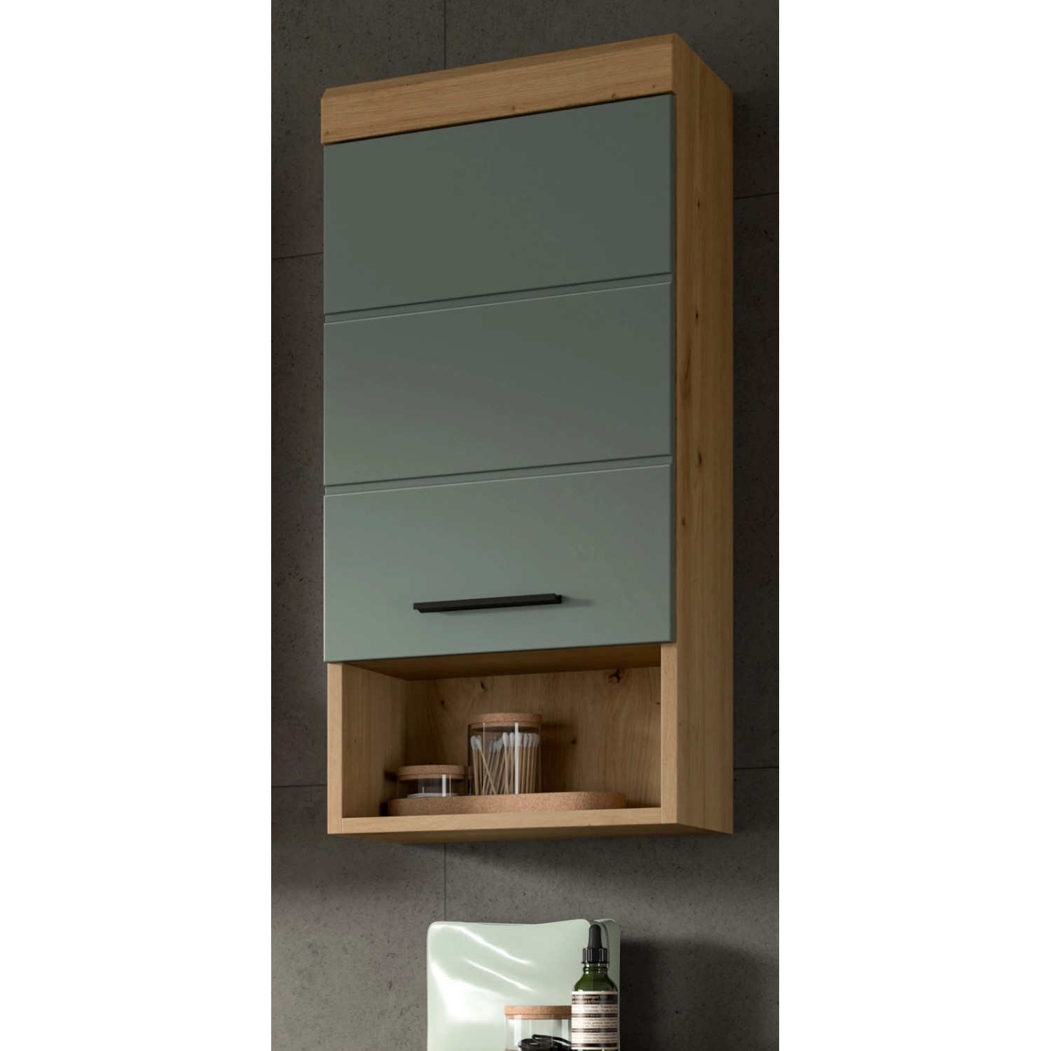 Inn.Furn Badezimmer Hängeschrank in Grün und Eiche 37 x 79 cm Shawn Inn.Furn Badezimmer Hängeschrank in Grün und Eiche 37 x 79 cm Shawn von Inn.Furn