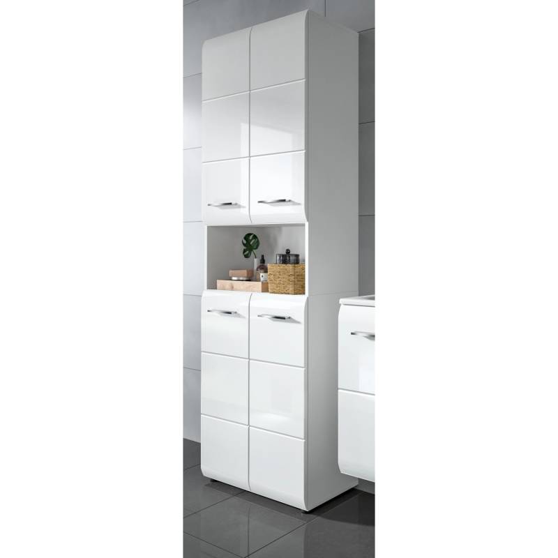 Inn.Furn Badezimmer Hochschrank in Weiß Hochglanz 60 x 185 cm Livia Inn.Furn Badezimmer Hochschrank in Weiß Hochglanz 60 x 185 cm Livia von Inn.Furn