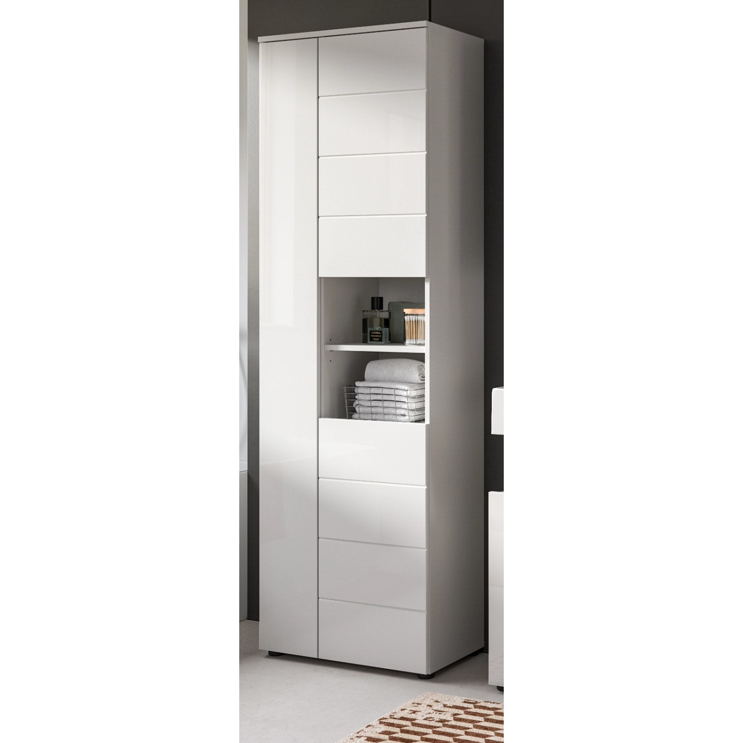 Inn.Furn Badezimmer Hochschrank in Weiß Hochglanz 60 x 190 cm Larik Inn.Furn Badezimmer Hochschrank in Weiß Hochglanz 60 x 190 cm Larik von Inn.Furn