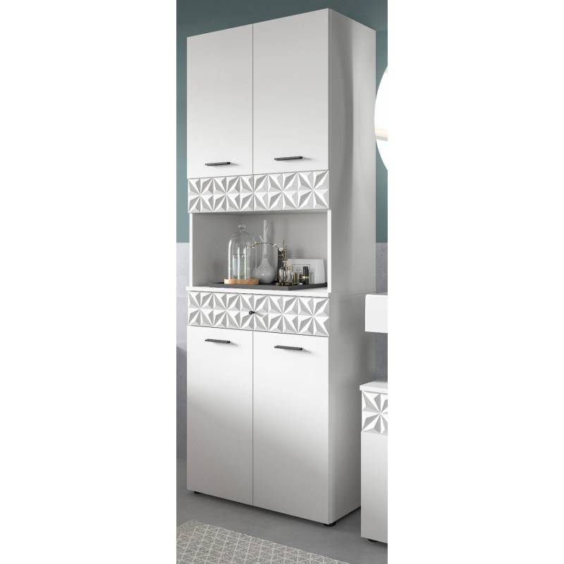 Inn.Furn Badezimmer Hochschrank in Weiß Hochglanz 70 x 187 cm Relief Inn.Furn Badezimmer Hochschrank in Weiß Hochglanz 70 x 187 cm Relief von Inn.Furn